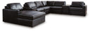 8 Pc. Left Arm Facing Corner Chaise Sectional With Audio Consoles