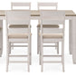 Skempton - White / Light Brown - Counter Height Dining Table And Bar Stools (Set of 7)