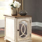 Realyn - White / Brown - Chair Side End Table - Insert Mirror