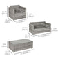 4 Pieces Patio Wicker Sofa Set, Outdoor PE Rattan Extra Wide Seat Conversation Furniture w/ Tempered Glass Table-top & Thick Padded Cushion for Garden, Backyard, Lawn, Mixed Grey