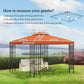 10' x 10' Square 2-Tier Gazebo Canopy Replacement Top Cover Outdoor Garden Sun Shade, Orange