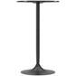 High Top Bar Table, Modern Round Dining Table with Painted Top and Steel Base, Bistro Table for 2 People, Black