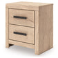 Sanginlane - Tan - Two Drawer Night Stand