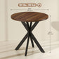 29" Dining Table, Contemporary Round Kitchen Table with Steel Legs, Walnut