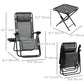 Zero Gravity Chair Set of 2 Patio Chair with Side Table Cupholders and Pillows for Pool, Backyard, Lawn, Beach, Grey