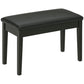 Classic Piano Bench Stool, PU Leather Padded Keyboard Seat with Rubber Wood Legs and Music Storage Compartment, Smooth Seat, Black