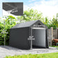 7' x 12' Outdoor Storage Shed Portable Garage with Roll-up Door for Motorcycle, Bike, Garden Tools, Dark Grey