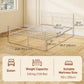 Metal Queen Platform Bed with Headboard and Storage - White