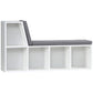 Multi-Purpose Bookshelf with 5 Cubes, 5-Cubby Bookcase with Cushioned Reading Nook and Storage Shelves, Grey