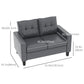 51" PU Leather Tufted Loveseat - Grey