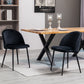 Set of 2 Mid-Back Dining Chair, Mid-Back Velvet-touch Upholstery Kitchen Chair for Living Room Dining Room, Black