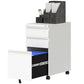 3 Drawer Filing Cabinet with Lock, Steel Office Storage Cabinet with Hanging Bar for A4, Legal, Letter Files, White