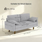 3 Seater Sofa, Velvet Upholstered Couch with Spring Cushions, Rubber Wood Legs and 2 Pillows, Grey