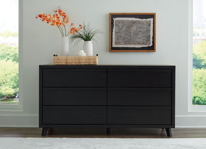 Danziar - Black - Six Drawer Dresser - Forward Furniture