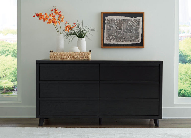 Danziar - Black - Six Drawer Dresser - Forward Furniture