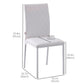Modern Dining Chairs Set of 4, Upholstered Faux Leather Kitchen Chairs with Rhombic Tufting and Metal Legs for Living Room, White