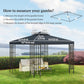 10' x 10' Square 2-Tier Gazebo Canopy Replacement Top Cover Outdoor Garden Sun Shade, Charcoal Grey
