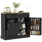 10-Gallon Tilt-Out Trash Cabinet with 2 Drawers - Black