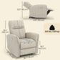 Power Recliner Chair, Fabric Upholstered Recliner Chair with USB Ports, Footrest, Beige
