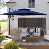 Square Cantilever Patio Umbrella, Double Top Patio Hanging Offset Umbrella with Crank & Tilt, 8' x 9', Dark Blue