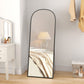 Arched Standing Mirror, 64" x 24" Full Length Mirror, Free Standing or Wall Mounted for Living Room, Bedroom, Black