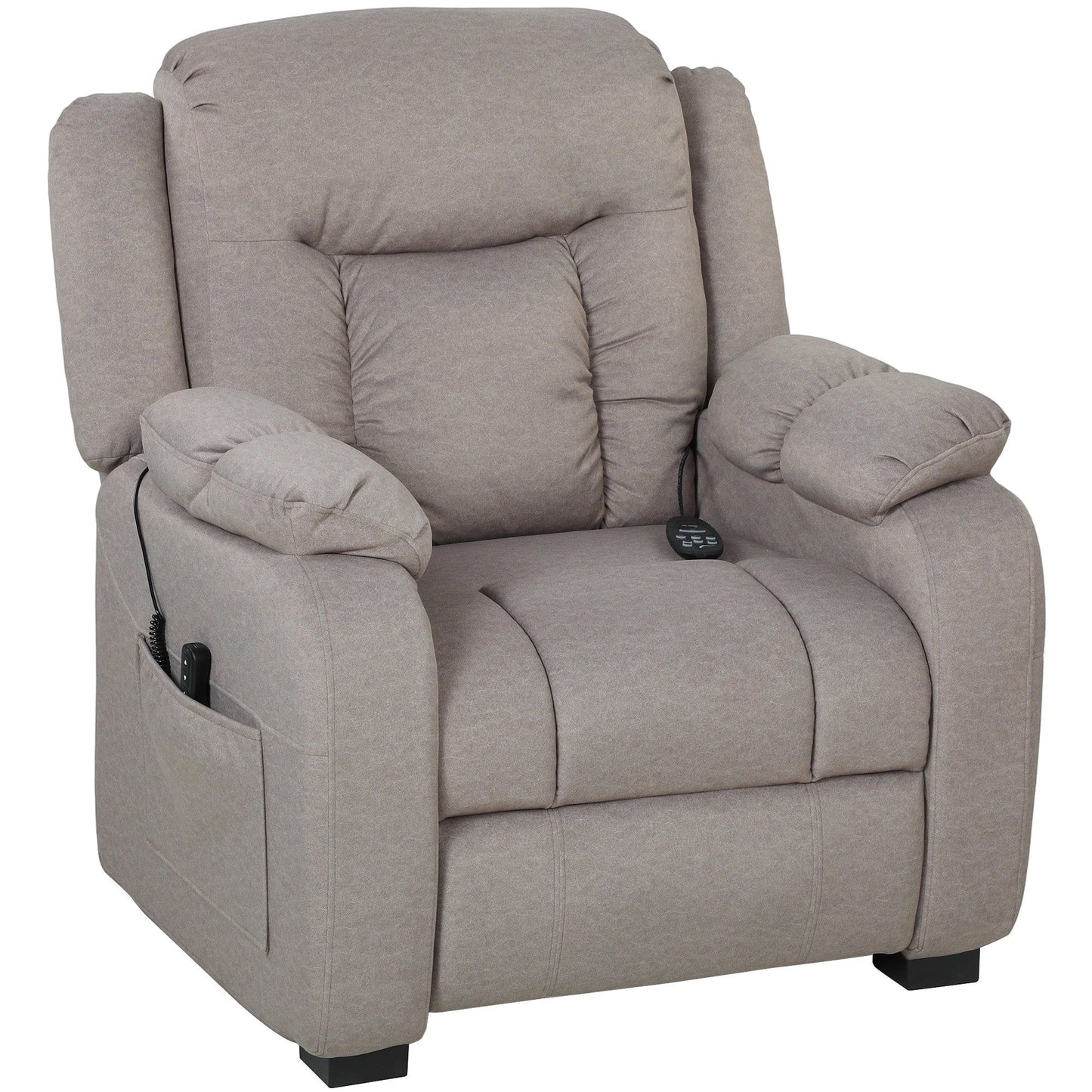 Power Massage Recliner with 2 Memory Positions - Brown