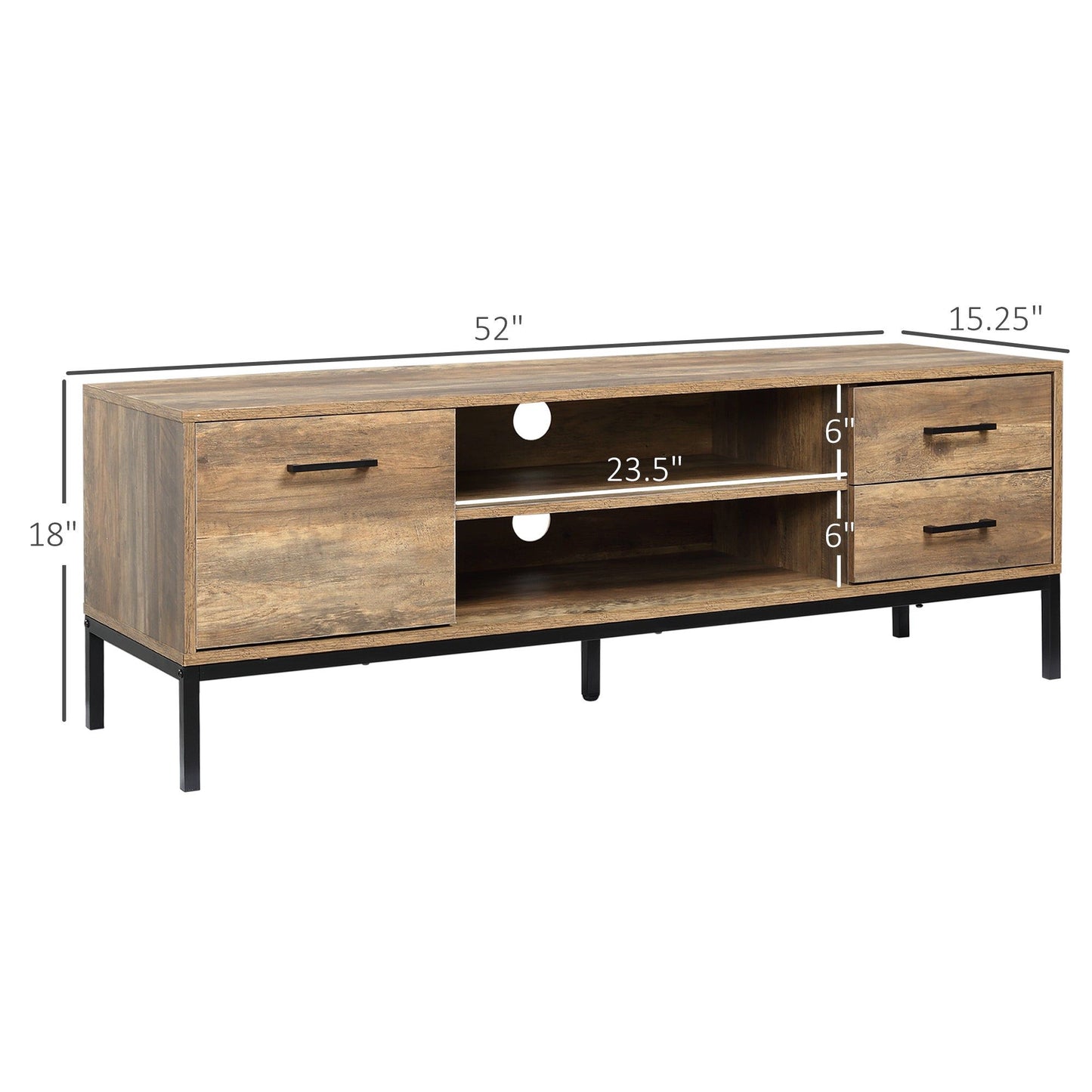 50" TV Stand with Door and Drawers - Coffee