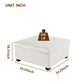 Large Square Ottoman with Upholstered PU Leather and High‑Density Foam, Modern Coffee Table with Storage, 34'' L x 34'' W x 18.5'' H, Beige