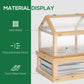 Raised Garden Flower Bed Kit with Greenhouse, Wooden Cold Frame Planter with Open Roofs, 48" x 24" x 32", Natural