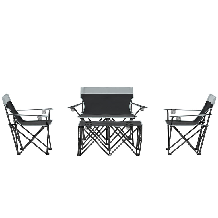 4-Piece Folding Camping Table and Chair Set