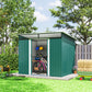 6' x 8.5' Outdoor Metal Garden Shed Utility Tool Storage Steel Backyard House, Dark Green