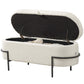 45" Sherpa Fleece Storage Ottoman - Cream White