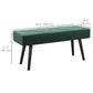 39 Inches Upholstered Bedroom Bench, Modern End of Bed Bench with Steel Legs, Green
