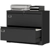 Lateral Filing Cabinet with 2 Lockable Drawers - Black