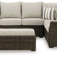 Brook Ranch - Brown - Sofa Sectional, Bench With Cushion (Set of 3)