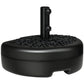 Plastic Half Round Umbrella Base, Sand or Water Filled Half Patio Umbrella Stand Holder 40lb Water or 46lb Sand, Black
