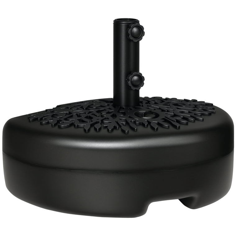 Black Plastic Half Round Umbrella Base, Up to 46lb