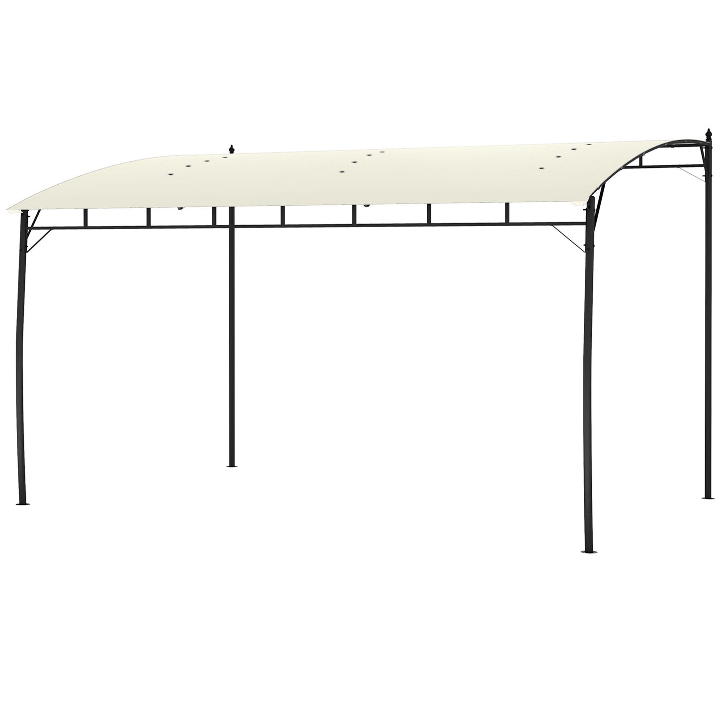 10' x 13' Backyard Pergola with UV30+ Protection Canopy and Steel Frame for Porch, Patio, Deck, Cream White