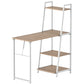 Computer Desk with Storage Sheves and Foldable Tabletop, Writing Desk for Home Office and Study, White, Natural