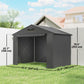 8' x 6' Portable Shed, Waterproof Bike Tent with Roll-up Zipper Door, Vent and Galvanised Metal Frame, Dark Grey