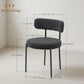 Set of 4 Corduroy Dining Chairs with Steel Legs - Black
