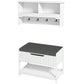 Wall Mounted Coat Rack with Shoe Storage Bench, Hall Tree and Bench, Clothes Hanger Rack with Shelves for Hallway White