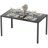 Rectangular Dining Table for 4 with Glass Top - Black