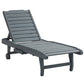 Adjustable Lounge Chair, Outdoor Patio Chaise Recliner with Pull-out Tray and 2 Wheels