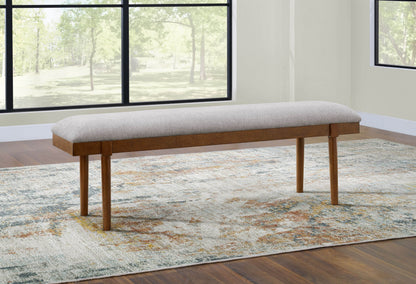 Lyncott - Gray / Brown - Large Upholstered Dining Room Bench - Forward Furniture