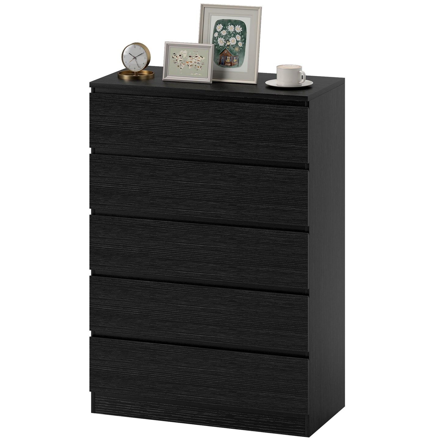 5-Drawer Dresser Chest of Drawers - Black