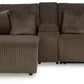 Top Tier - Chocolate - 3-Piece Reclining Sectional Sofa With Laf Press Back Chaise - Fabric