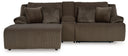 3 Pc. Left Arm Facing Press Back Chaise With Console Reclining Sectional