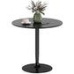 Round Dining Table for 2 with Steel Base - Black