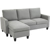 L-Shape Sofa, Modern Sectional Couch with Ottoman, Corner Sofa for Living Room